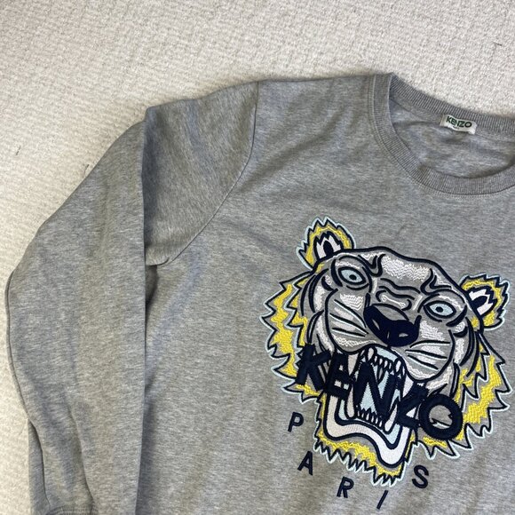 Kenzo Paris Gray Fleece Crew Neck Long Sleeves Pullover Sweatshirt (Read for sz) - Picture 3 of 14